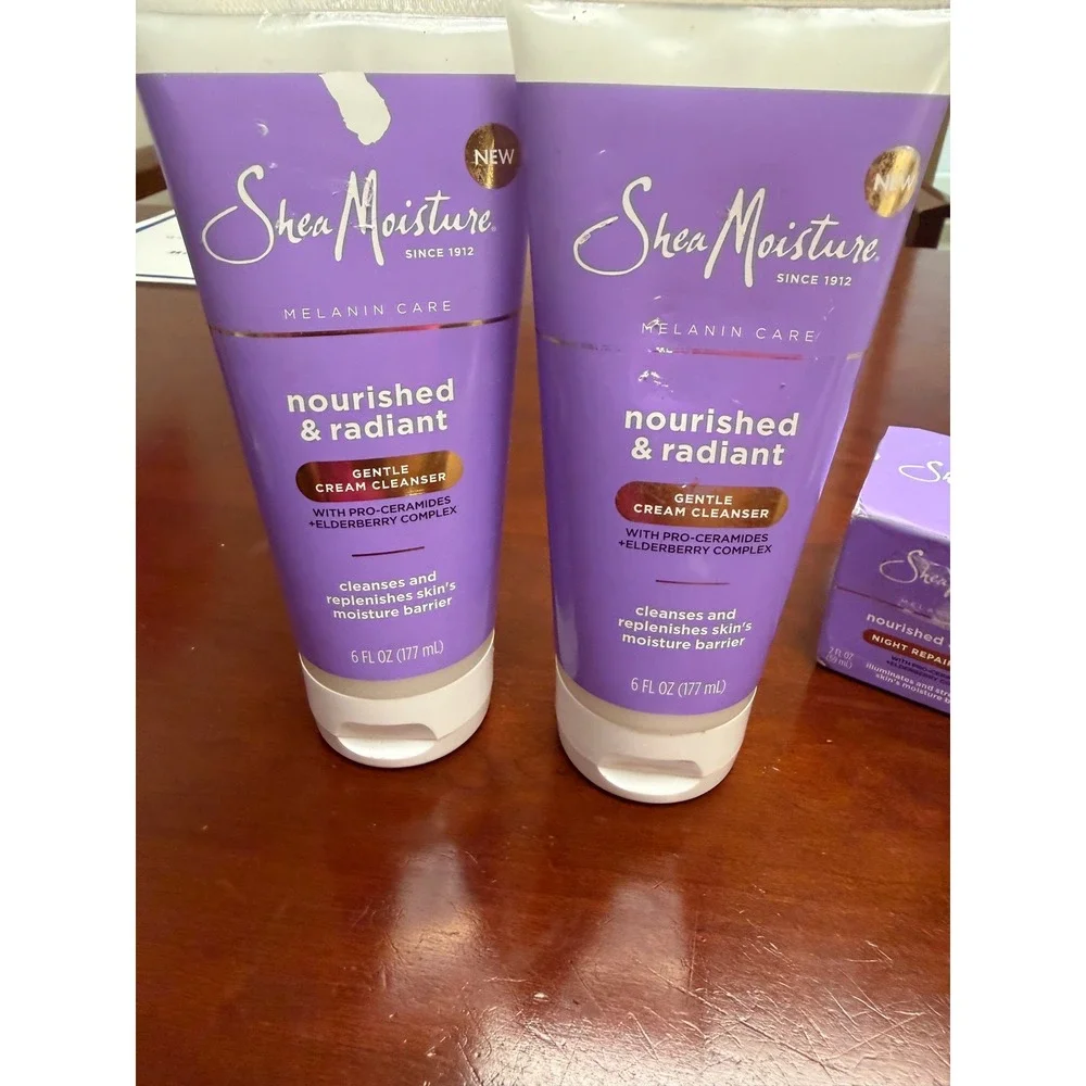 SheaMoisture Melanin Care Nourished & Radiant Cleanser and Night Cream Set 3pc